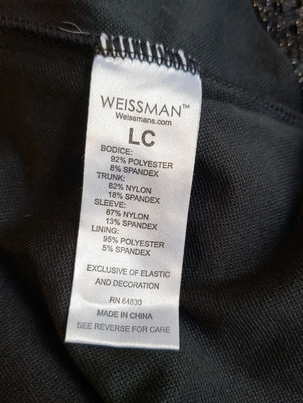 Weissman Girls  Black Sequin‎ Mesh Long-Sleeve Bodysuit Size LC Dancewear